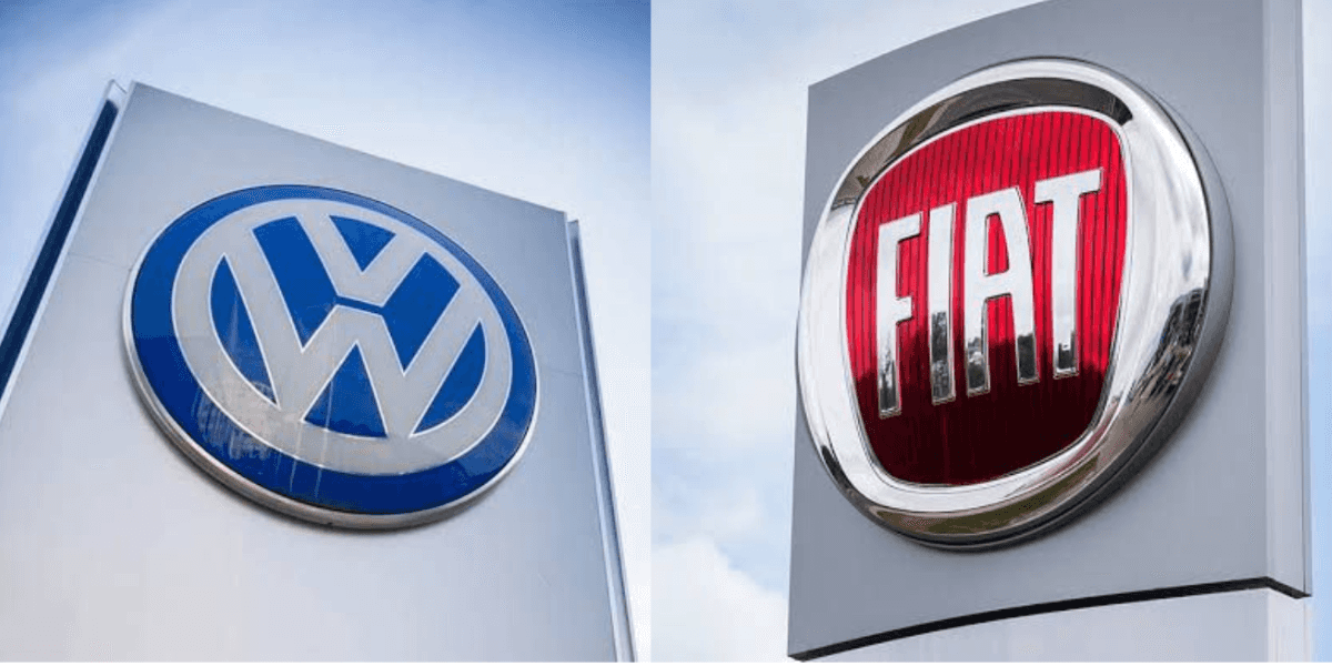 Carros da Fiat e Volkswagen (Reprodução/Montagem TV Foco)
