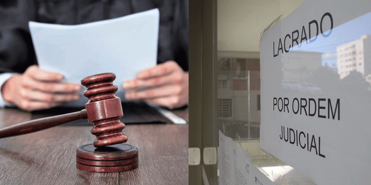 Por dividas, empresa é lacrada pela justiça (Foto: Reprodução, Montagem, TV Foco)
