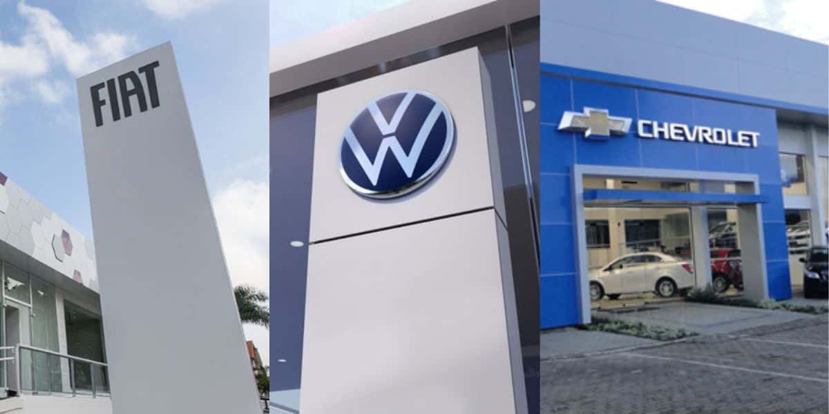 5 carros da Fiat, Chevrolet e Volks arrancados das montadoras (Reprodução: Montagem TV Foco)