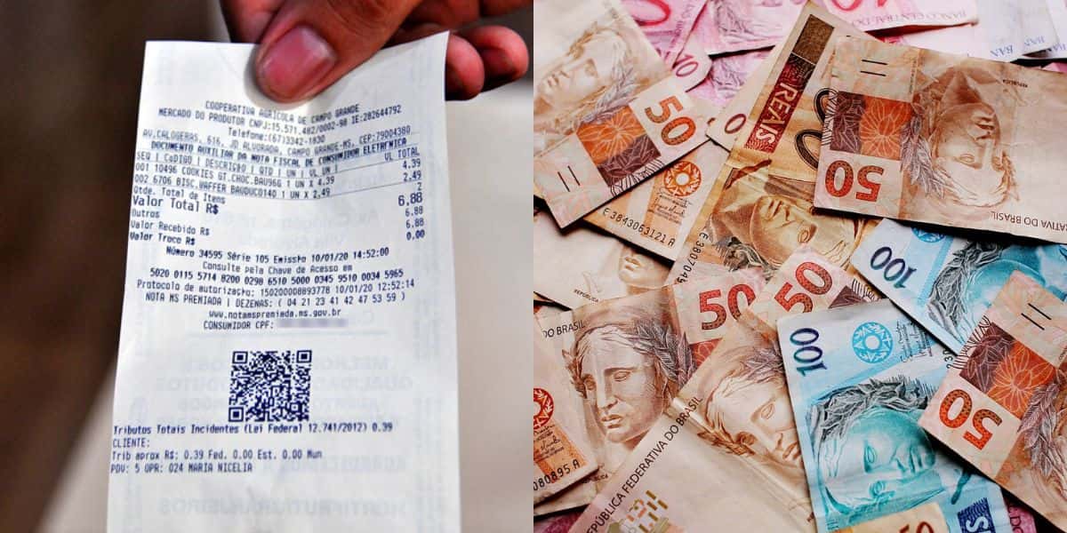 Nota fiscal e dinheiro (Foto: Reprodução / Internet)