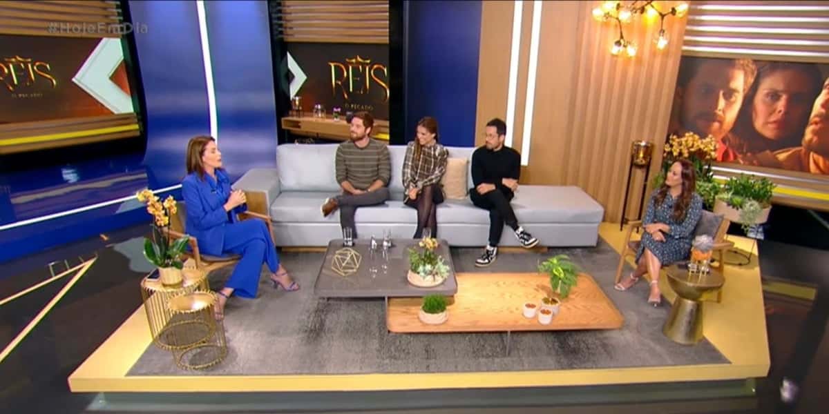 Elenco de "Reis" no "Hoje em Dia" (Foto: Reprodução/Record)