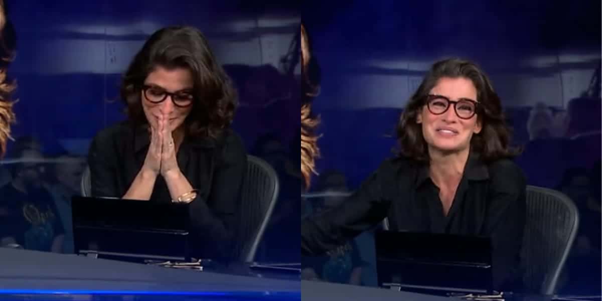 Renata Vasconcellos nos estúdios do Jornal Nacional (Reprodução: Globo)