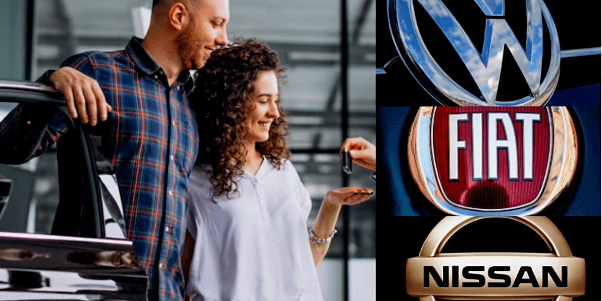 5 modelos de veículos, que você pode encontrar no precinho, nas marcas da Volks, Fiat e Nissan (Foto Reprodução/Montagem/Tv Foco)