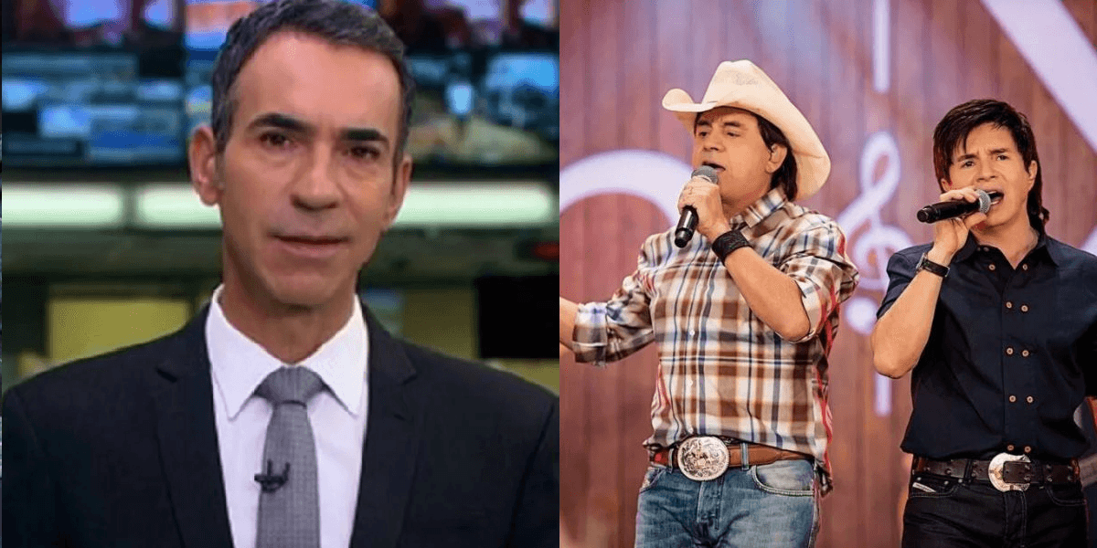 César Tralli e Chitãozinho e Xororó (Foto: Reprodução/ Internet)