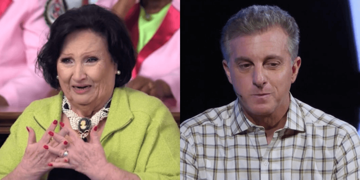 Déa Lúcia vai aos prantos no Domingão e Huck não se contém (Reprodução/Montagem TV Foco)
