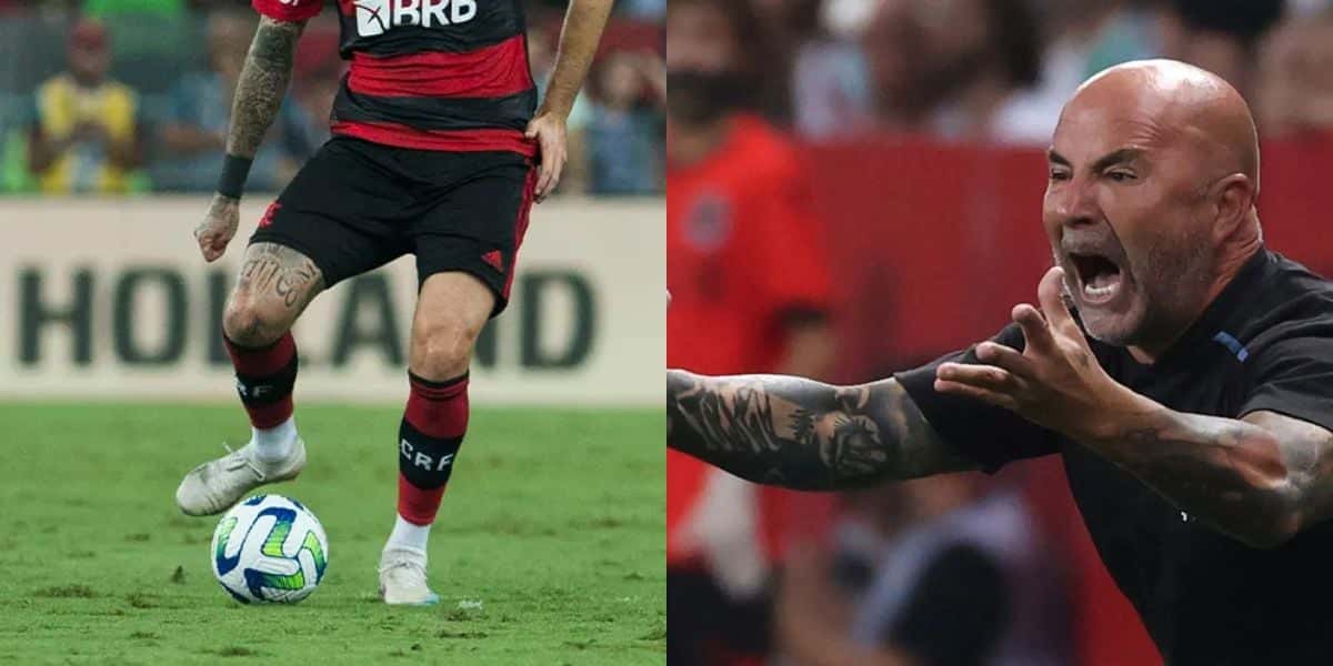 Léo Pereira e Sampaoli (Reprodução - Internet)