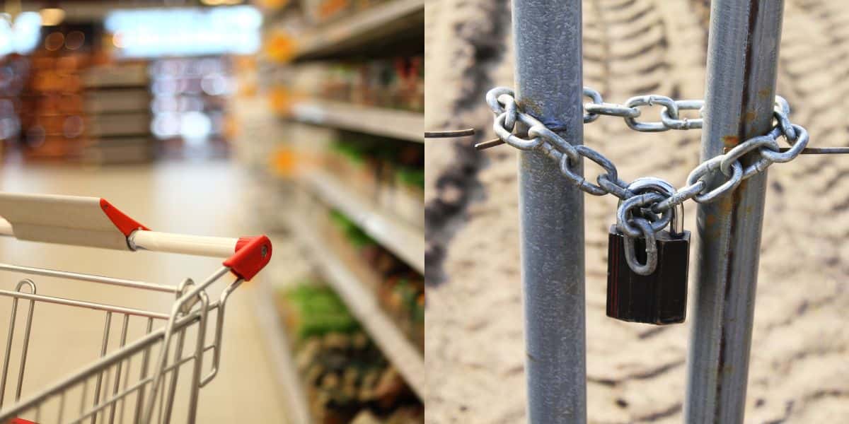 Supermercado e portão fechado (Reprodução - Internet)
