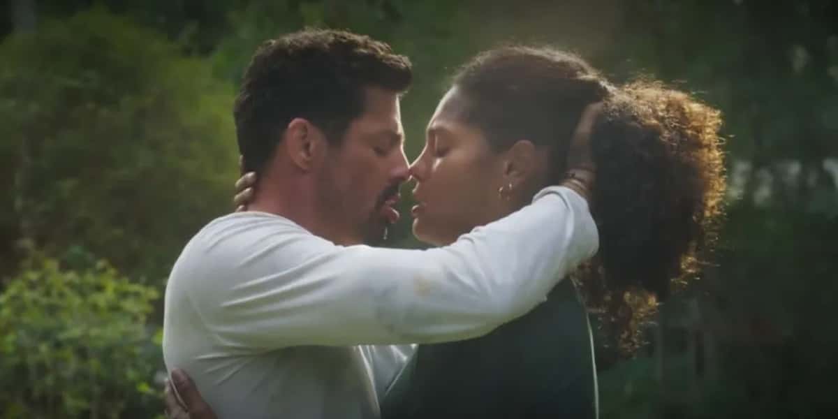 Aline (Bárbara Reis) acabará com casamento de Caio (Cauã Reymond) em "Terra e Paixão" (Foto: Reprodução/TV Globo)