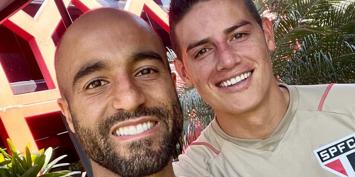 Lucas Moura e James Rodríguez no São Paulo (Foto: Divulgação)