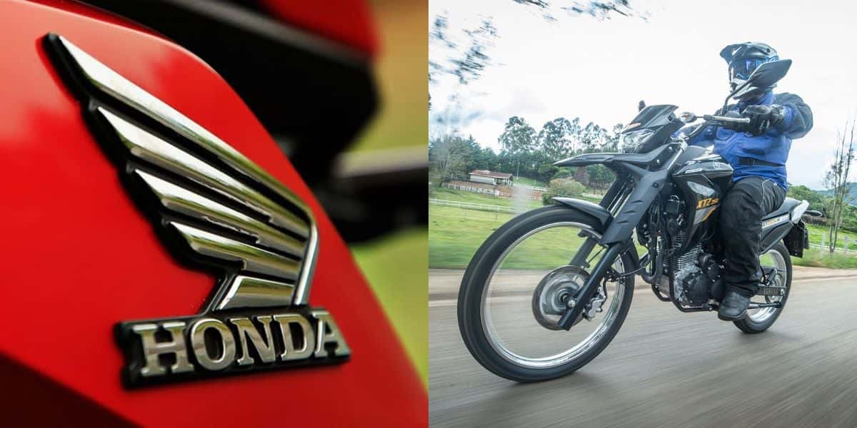 Logo da Honda e motocicleta da Yamaha (Foto: Reprodução / Internet)