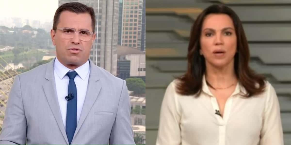 Rodrigo Bocardi deu espaço a Ana Paula Araújo durante o "Bom Dia SP" (Foto: Reprodução/TV Globo)