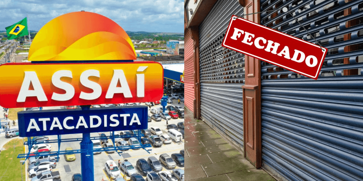 Supermercado rival do Assaí Atacadista fechou as portas (Foto: Reprodução, Montagem, TV Foco)