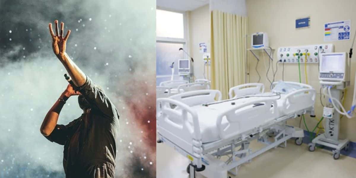 Cantor misterioso e cama de hospital (Fotos: Reproduções / Internet)