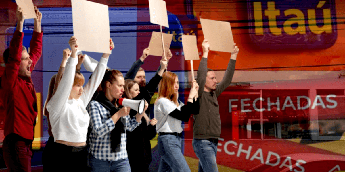 Banco Itaú promoveu fechamento de agência e atitude desencadeou em desespero e revolta entre clientes e funcionários (Foto Reprodução/Montagem/Tv Foco)
