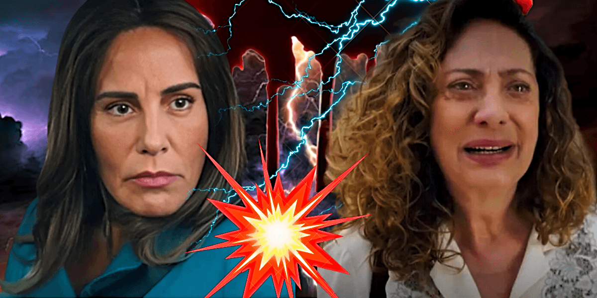 Irene perde o controle e parte pra cima de Agatha, em "Terra e Paixão", novela da Globo (Foto Reprodução/Montagem/Tv Foco)