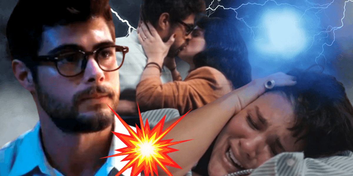 Após sex0 com Hélio, Petra tem surto e crise de choro, em "Terra e Paixão", novela da Globo (Foto Reprodução/Montagem/Tv Foco)