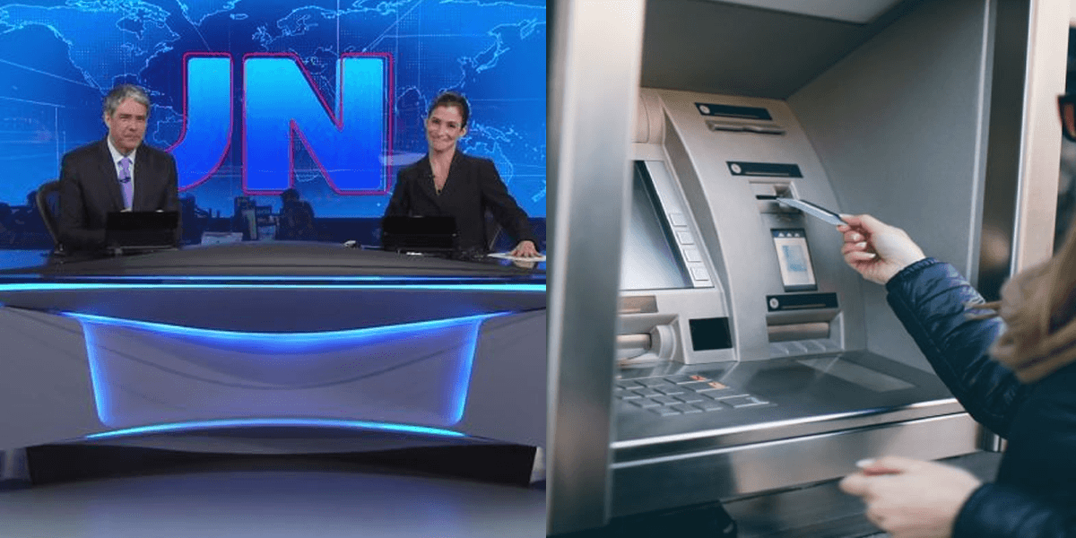 Jornal Nacional anuncia falência de banco (Foto: Reprodução, Montagem, TV Foco)