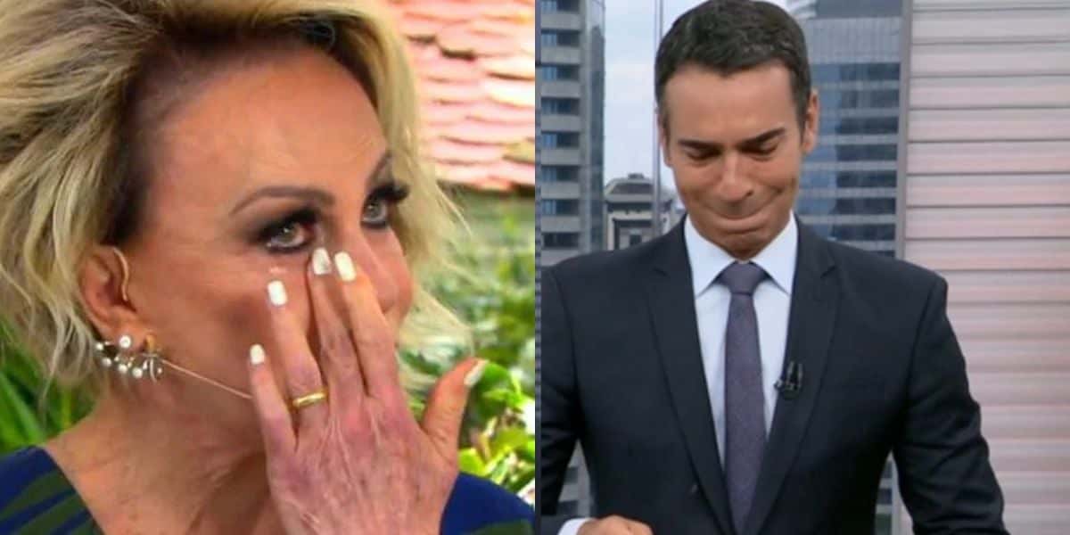 O choro de César Tralli e Ana Maria Braga ao perderem o chão ao vivo na Globo: “Eu te peço aqui” (Reprodução/Internet)