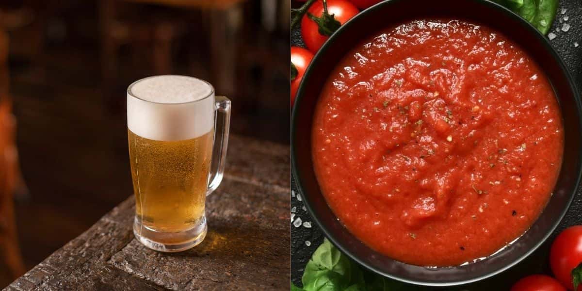 Cerveja e molho de tomate arrancados dos mercados (Reprodução: Montagem TV Foco)