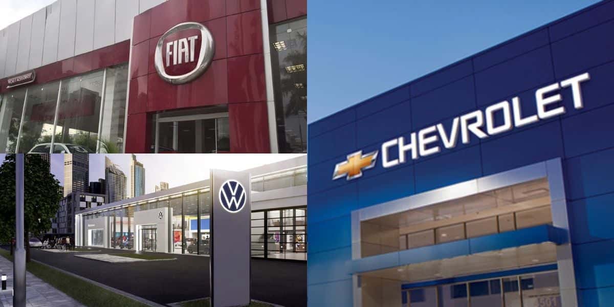 Fiat e Volkswagen desbancadas pela Chevrolet (Reprodução: Montagem TV Foco)