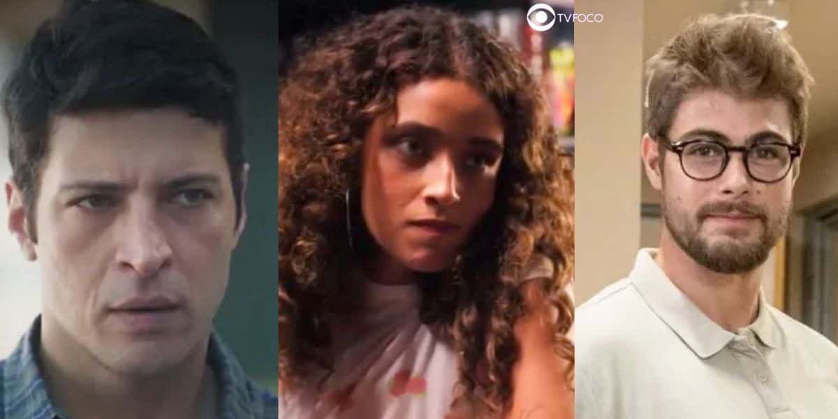 Marino, Flor e Hélio em Terra e Paixão (Foto: Reprodução / Globo / Montagem TV Foco)