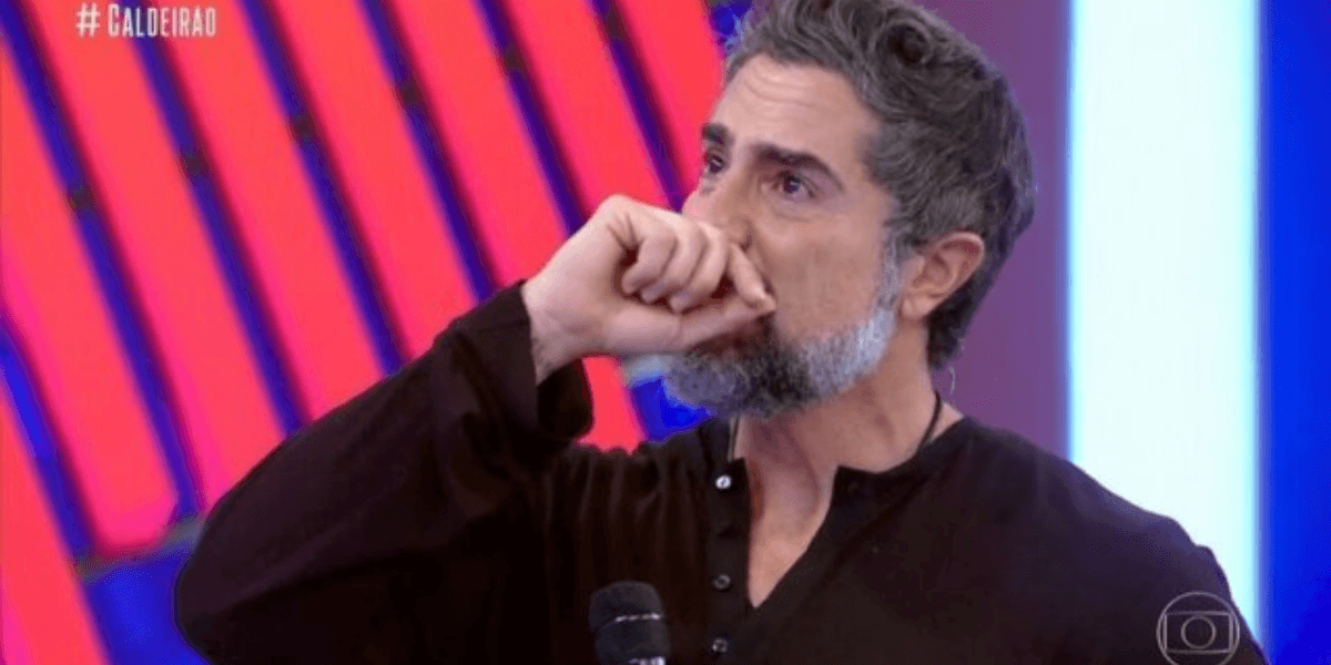 Marcos Mion caiu no choro no Caldeirão. Foto: Reprodução/Internet