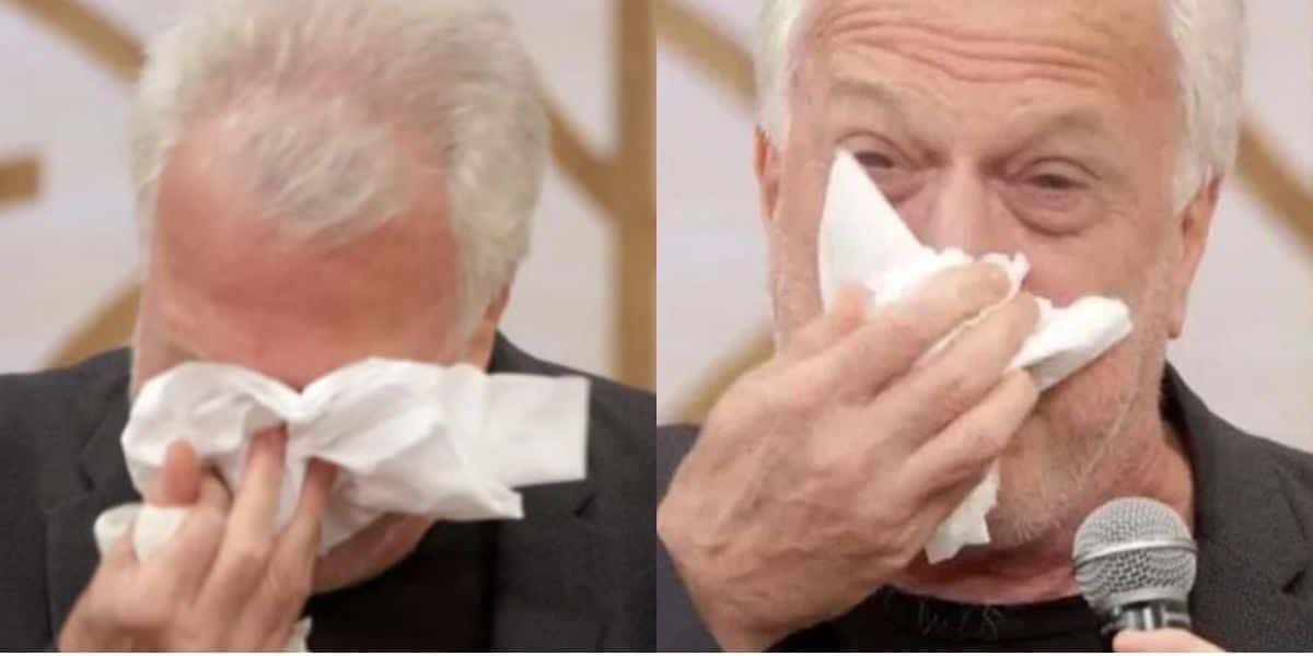 Pedro Bial chorou ao vivo na Globo (Foto: Reprodução / Globo)