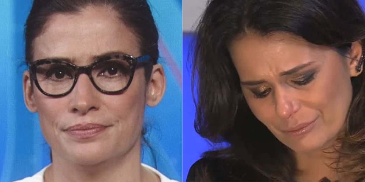 Renata Vasconcellos e Adriana Araújo choraram na televisão (Foto: Reprodução / Montagem TV Foco)