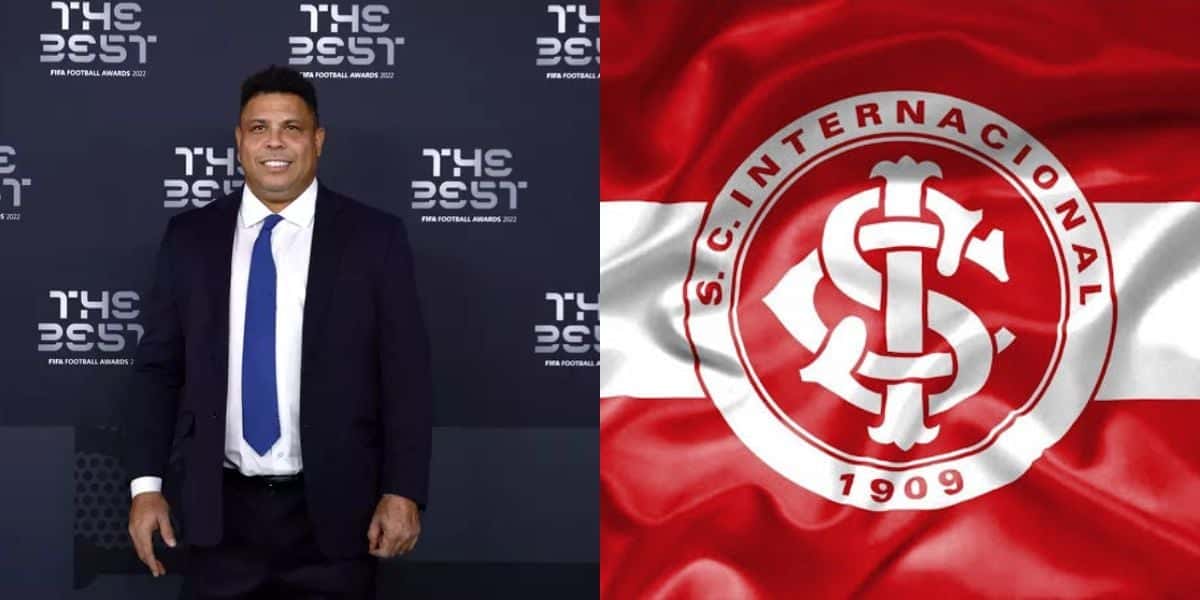 Ronald arranca jogador do Internacional (Reprodução: Montagem TV Foco)
