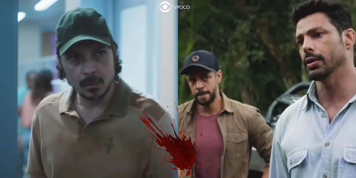 Sidney, Jonatas e Caio em cenas de Terra e Paixão (Foto: Reprodução / Globo / Montagem TV Foco)
