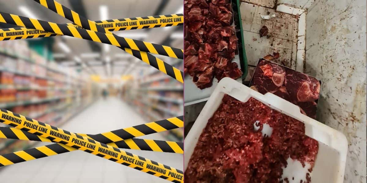 Supermercado é interditado por vender carne podre (Reprodução: Montagem TV Foco)
