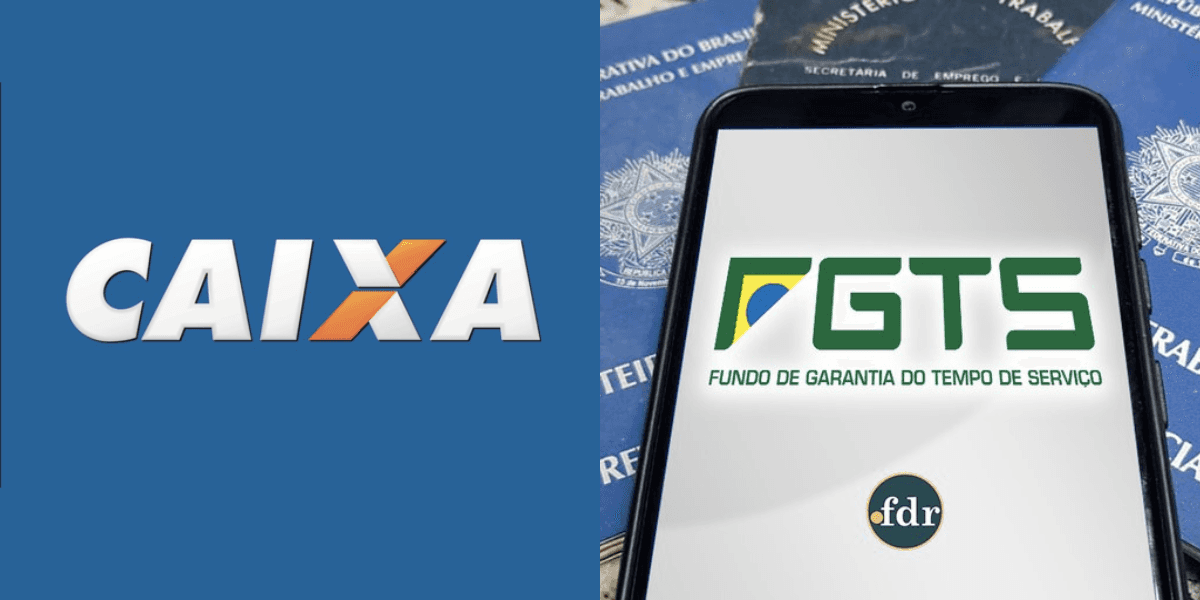 Logo Caixa e FGTS (Reprodução/Montagem TV Foco)