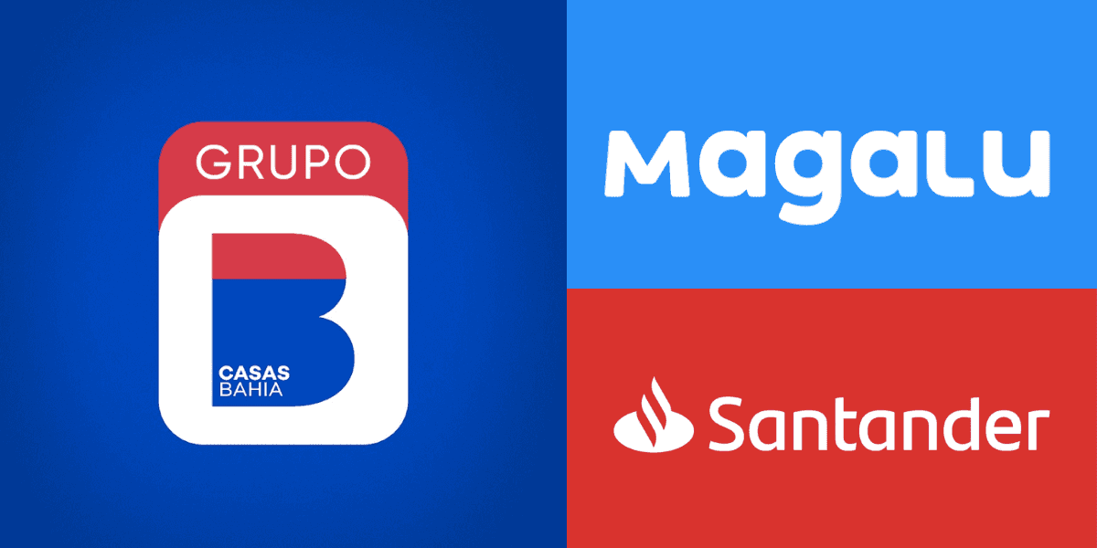 Casas Bahia, Magalu e Santander (Reprodução/Montagem TV Foco)