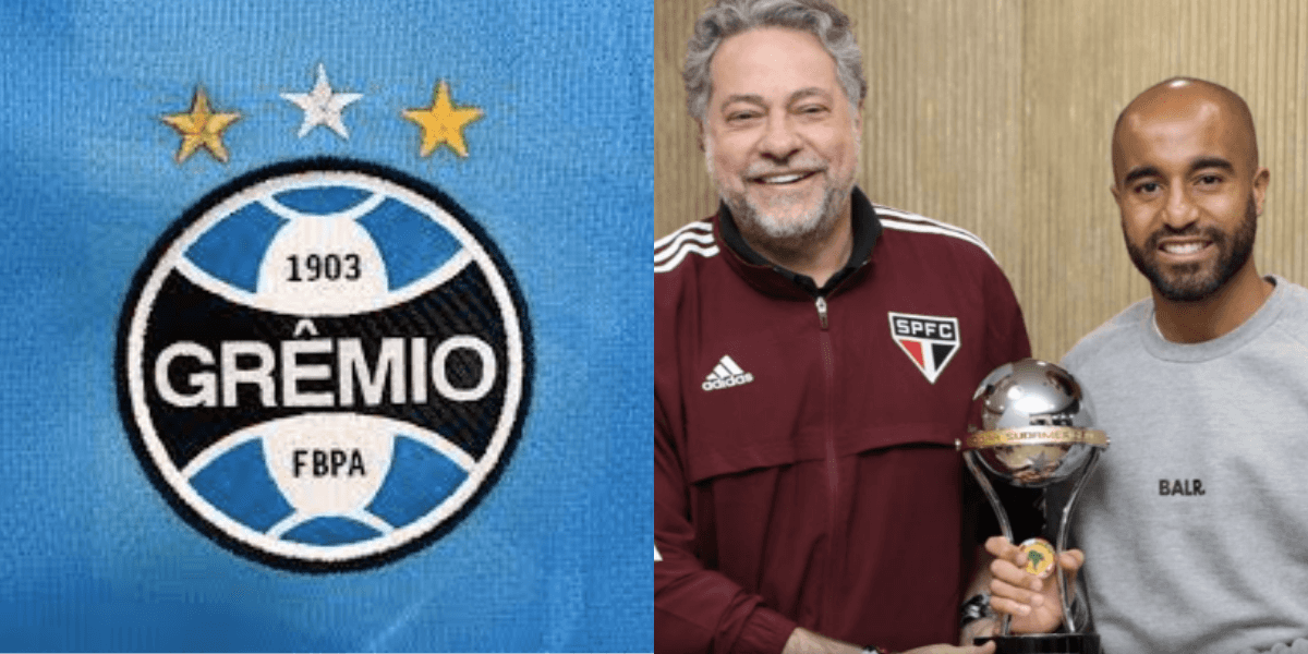 Grêmio, Casares e Lucas Moura (Reprodução/Montagem TV Foco)