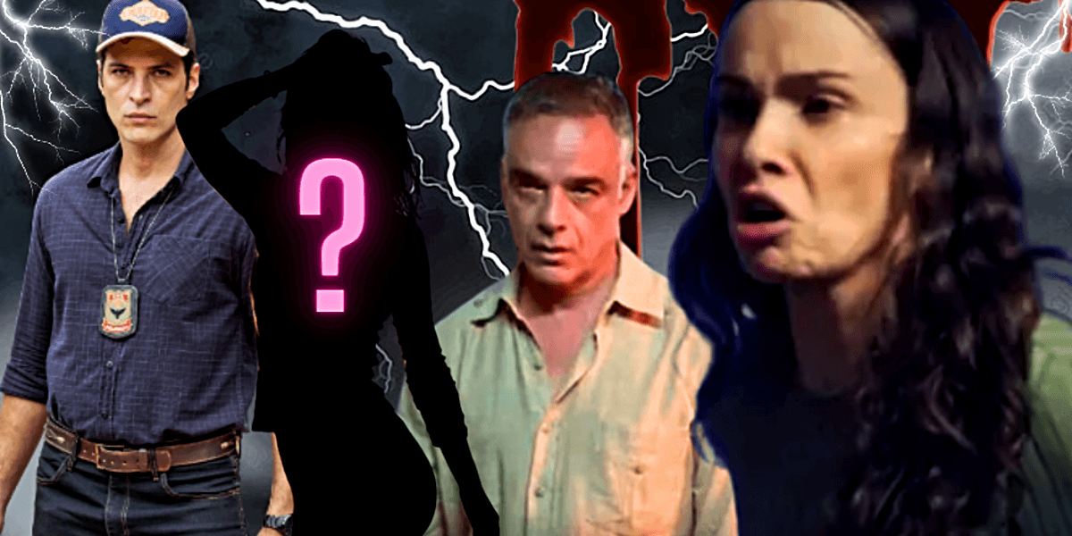 Em "Terra e Paixão", novela da Globo, Lucinda vai ao chão ao pegar Marino com outra, logo após chutar Andrade (Foto Reprodução/Montagem/Tv Foco)