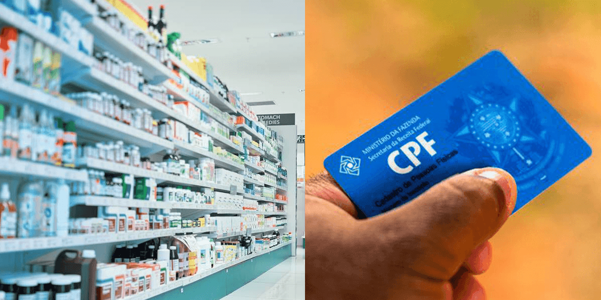 Farmácia e CPF (Foto: Reprodução, Montagem, TV Foco)