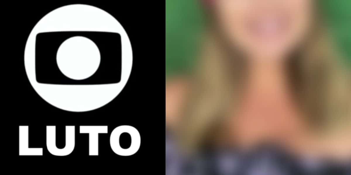 Imagem luto, logo da Globo e famosa (Fotos: Reproduções / Montagem / Instagram)