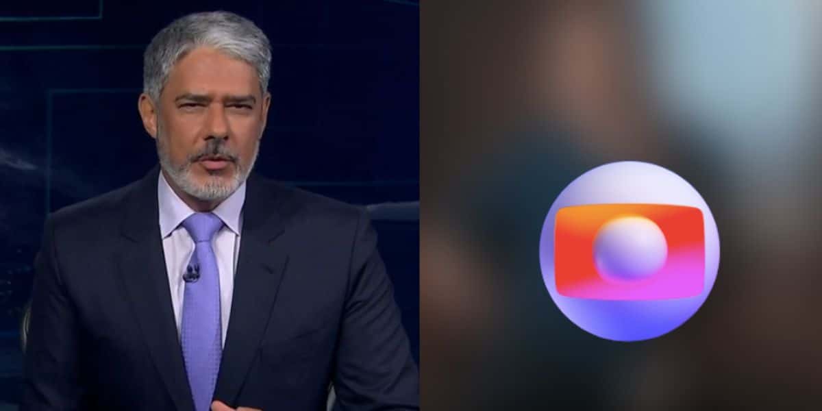 William Bonner no Jornal Nacional, famoso e logo da Globo (Fotos: Reproduções / GloboPlay)