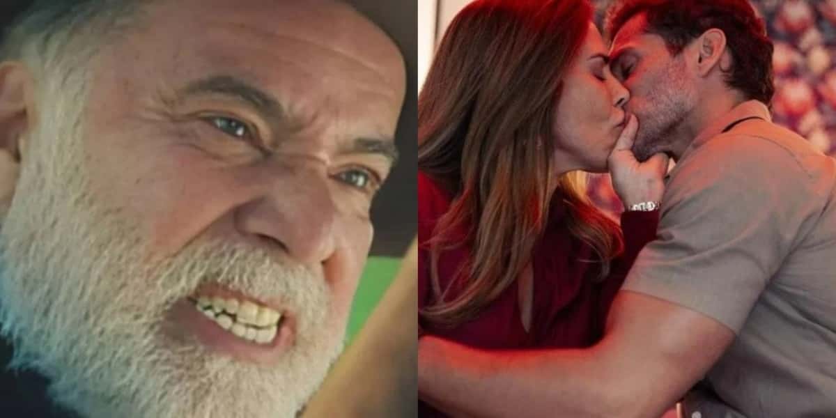 Antônio (Tony Ramos) flagrará Irene (Gloria Pires) e Vinícius (Paulo Rocha) em "Terra e Paixão" (Foto: Reprodução/TV Globo)
