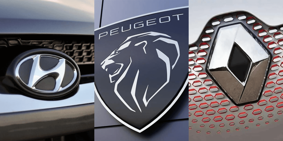 Hyundai, Peugeot e Renault. Foto: Reprodução/Internet