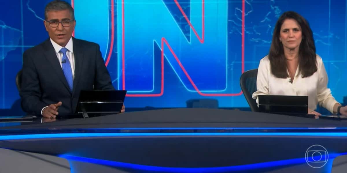 Helter Duarte e Ana Luiza Guimarães comandaram o Jornal Nacional (Foto: Reprodução/ Internet)