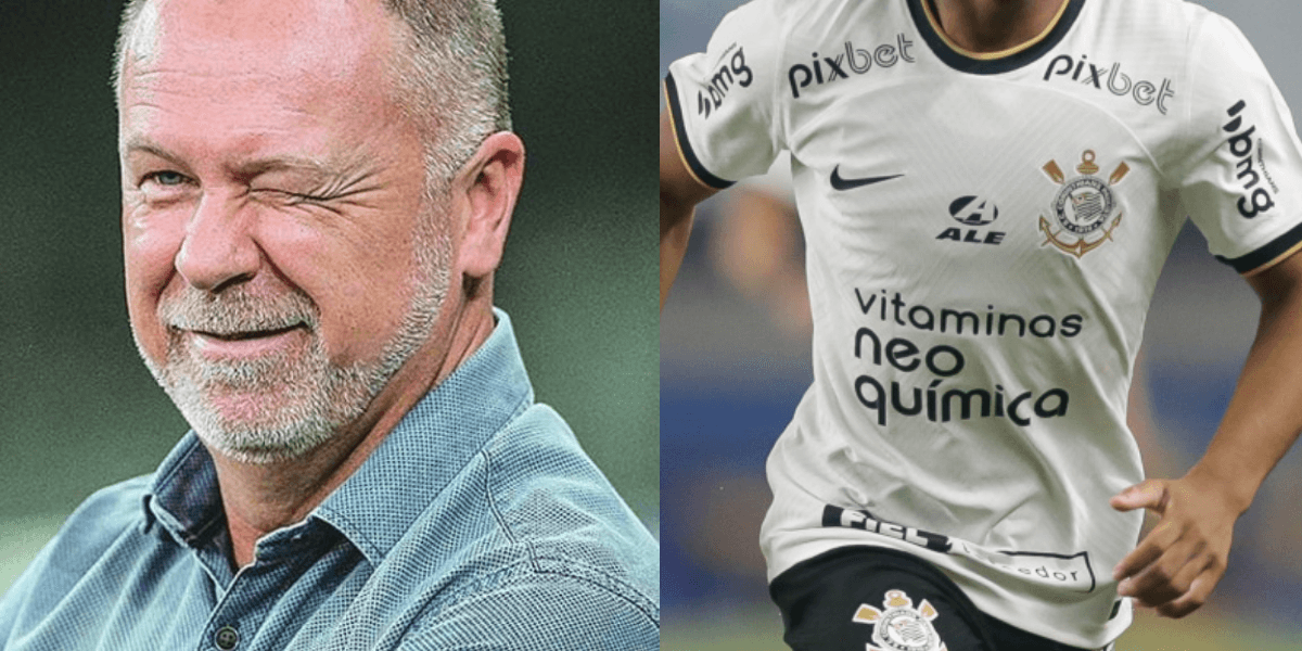 Mano Menezes e jogador do Corinthians (Reprodução/Montagem TV Foco)
