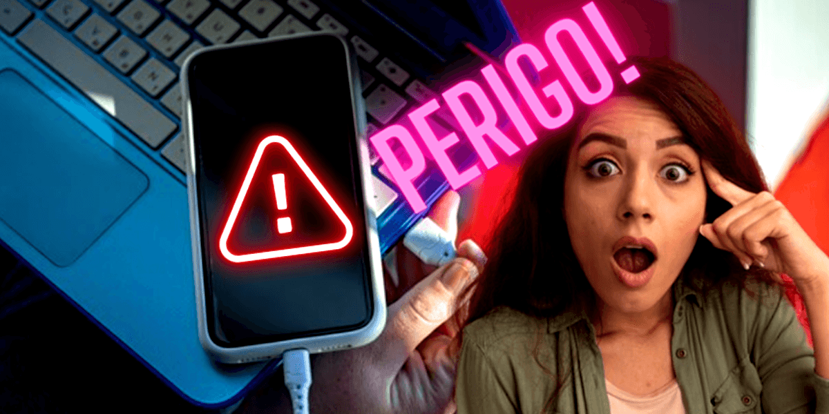 Carregar o celular desta maneira pode apresentar sérios riscos à saúde e a sua vida (Foto Reprodução/Montagem/Tv Foco)