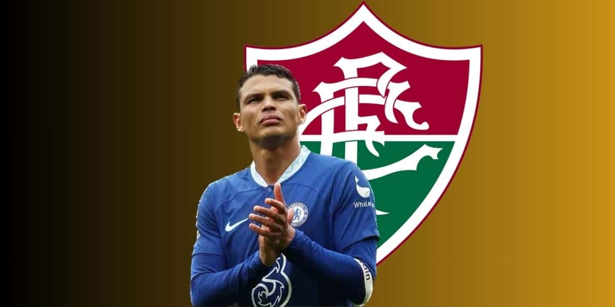 Thiago Silva e escudo Fluminense (Foto - Montagem TV Foco)