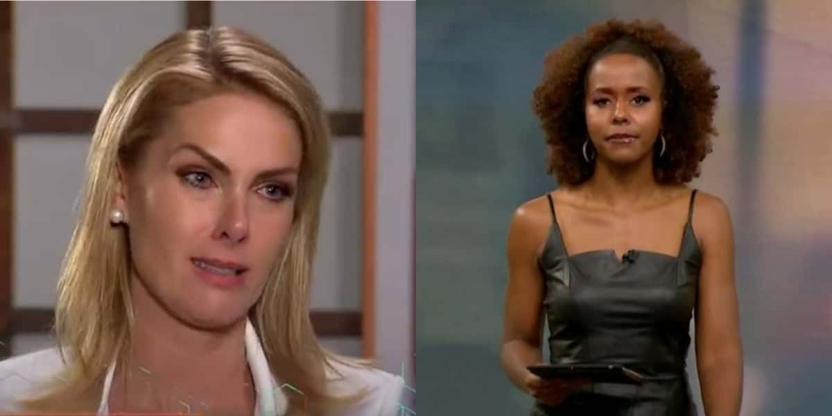 Ana Hickmann fez "Domingo Espetacular" encostar na audiência do "Fantástico", apresentado por Maju Coutinho (Foto: Reprodução/Record/TV Globo)