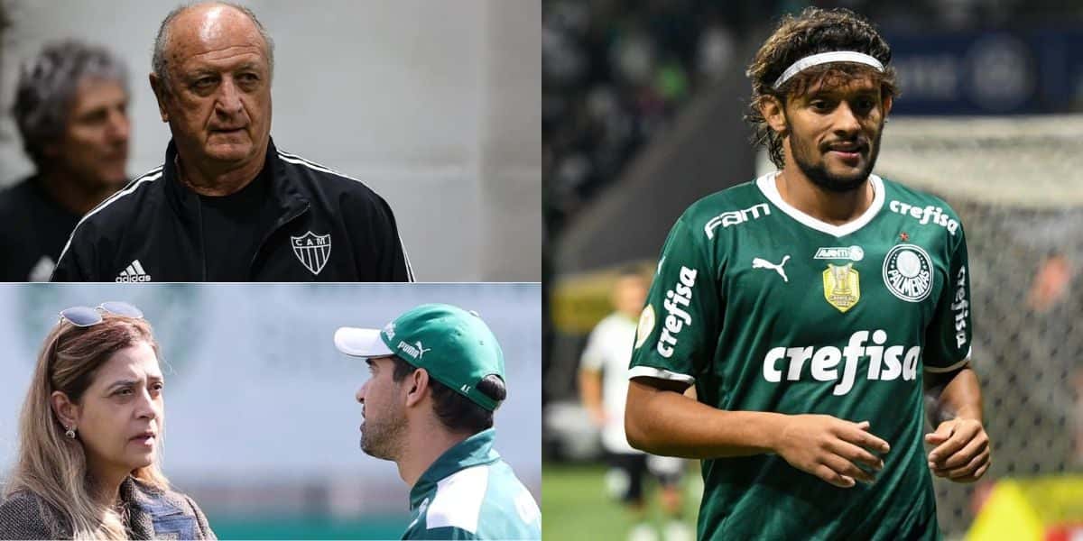 Gustavo Scarpa disputado por Leila Pereira e Felipão (Reprodução: Montagem TV Foco)