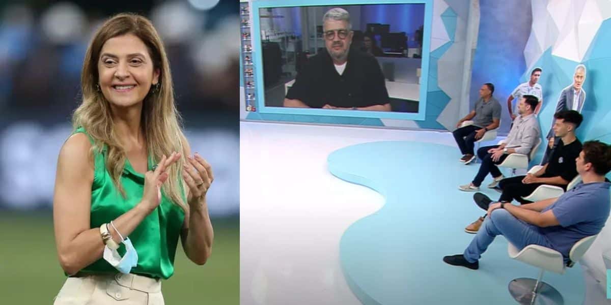 Comentarista paralisa Jogo Aberto com atitude de Leila Pereira (Reprodução: Montagem TV Foco)