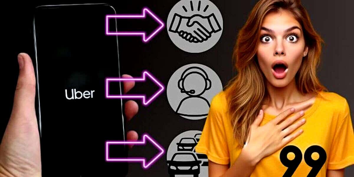 Uber promove 3 viradas históricas para aniquilar a 99 (Foto Reprodução/Montagem/Tv Foco)