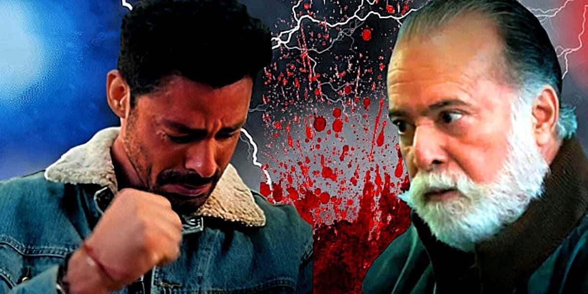 Antônio cometerá mais um crime e deixará corpo de Caio estirado no chão, em Terra e Paixão, novela da Globo (Foto Reprodução/Montagem/Tv Foco)
