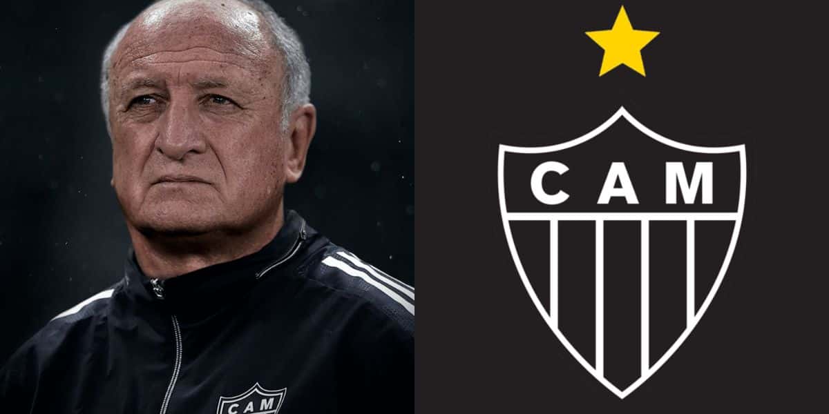 Felipão e escudo do Atlético-MG - (Montagem TV Foco)